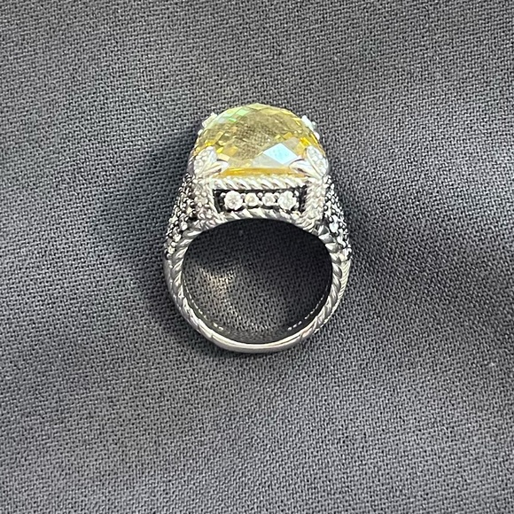 Judith Ripka Yellow stone and CZ Ring; size 6.5 - Picture 2 of 6